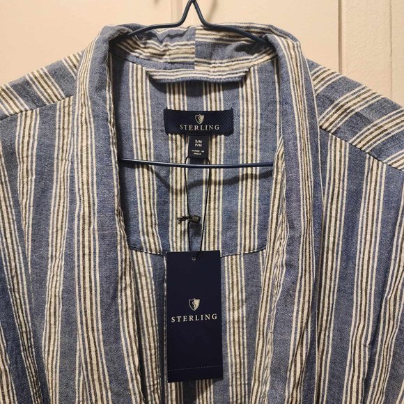 Striped Cotton Robe - Sterling - Picture 4 of 5